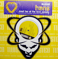 Rectangle Triangle "Meet Her At The Love Parade" album cover featuring vibrant, abstract art with bold colors and geometric shapes.