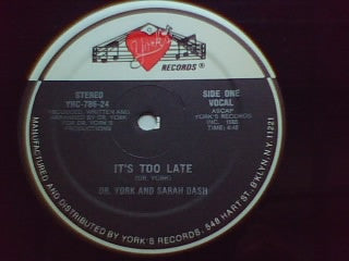 It's Too Late Dr. York,Sarah Dash