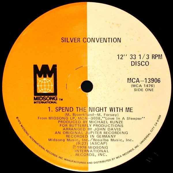 Spend The Night With Me / Mission To Venus Silver Convention