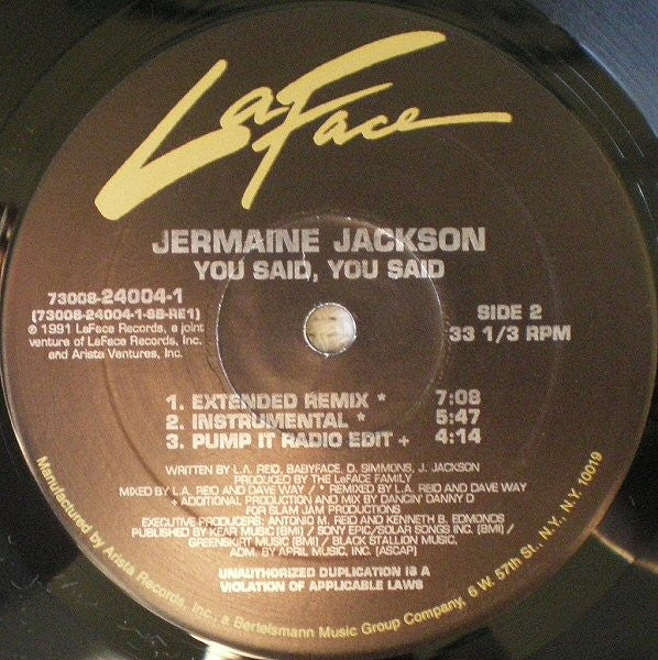 You Said, You Said Jermaine Jackson