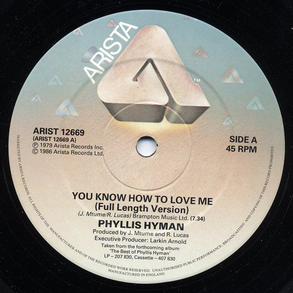 You Know How To Love Me Phyllis Hyman