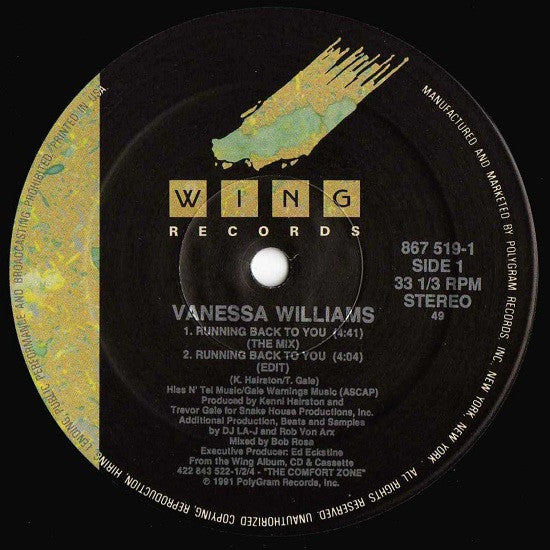 Running Back To You Vanessa Williams