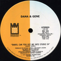 Rectangle Triangle Dario Can You Get Me Into Studio 54 album cover art with vibrant colors and bold text.
