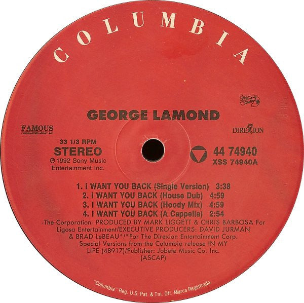 I Want You Back George LaMond