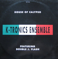 Rectangle Triangle House Of Calypso logo in black and white on a textured background