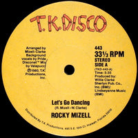 Rectangle Triangle Let's Go Dancing / I Don't Care What You Say album cover with bold text and colorful abstract background.