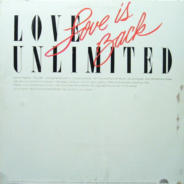 Love Is Back Love Unlimited