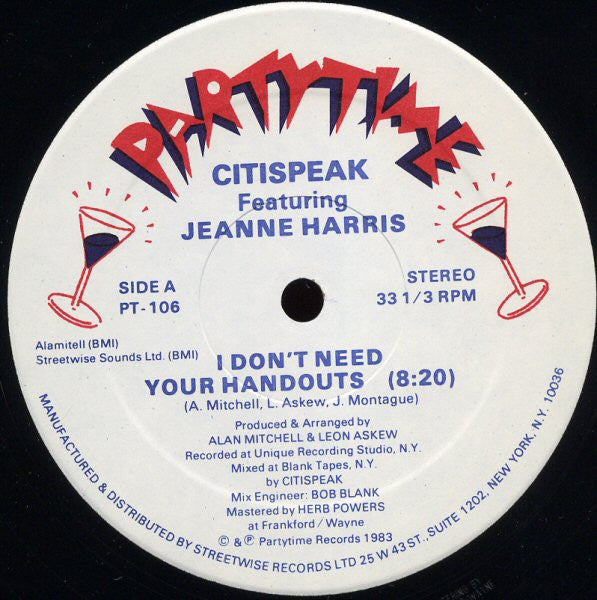 I Don't Need Your Handouts Citispeak,Jeanne Harris
