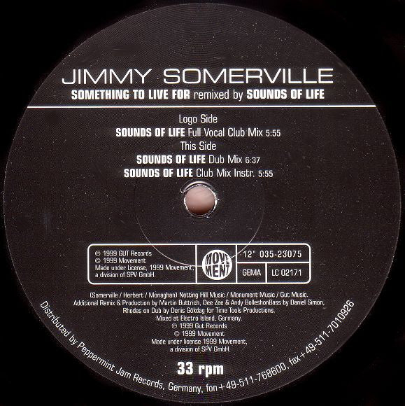 Something To Live For (Sounds Of Life Remixes) Jimmy Somerville