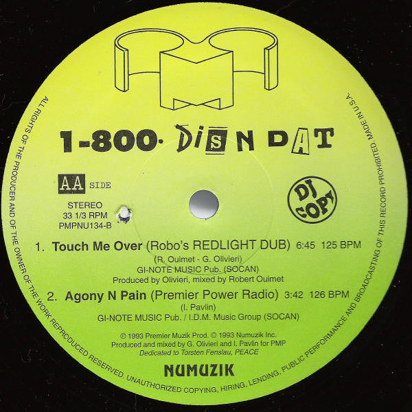 Agony & Pain 1-800-Dis-N-Dat