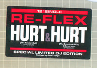 Abstract artwork titled "Hurt" by Rectangle Triangle featuring dark, textured rubber-like shapes on a neutral background.