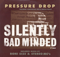 Rectangle Triangle Silently Bad Minded album cover featuring abstract black and white geometric shapes and bold typography.