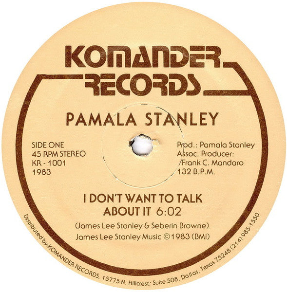 I Don't Want To Talk About It Pamala Stanley