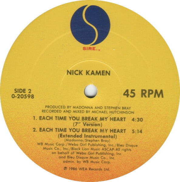 Each Time You Break My Heart Nick Kamen