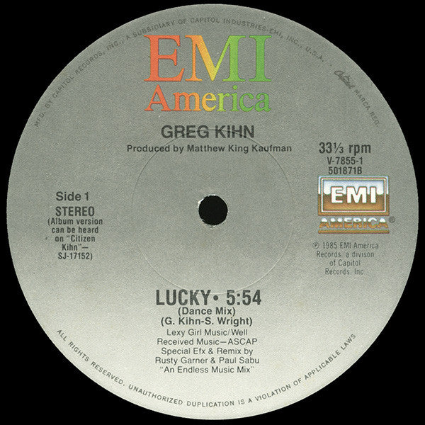 Lucky 3 Greg Kihn