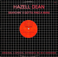 Rectangle Triangle's Searchin' single cover featuring artwork for the original and extended remix versions of "I Gotta Find A Man."