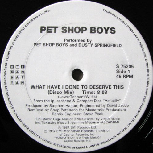 What Have I Done To Deserve This? / Rent Pet Shop Boys,Dusty Springfield,Pet Shop Boys