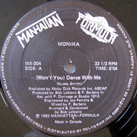 Monika - (Won't You) Dance With Me, 12" vinyl, on Manhattan - Formula (1982)