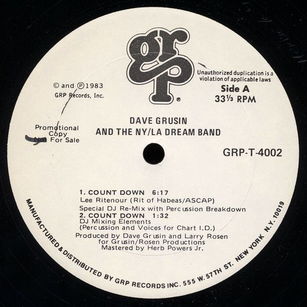 Count Down Dave Grusin,The NY-LA Dream Band