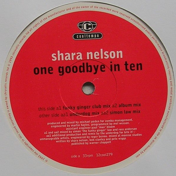One Goodbye In Ten Shara Nelson