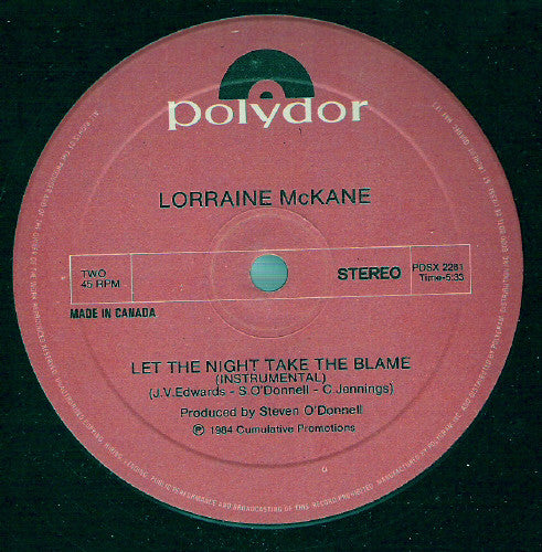Let The Night Take The Blame Lorraine McKane