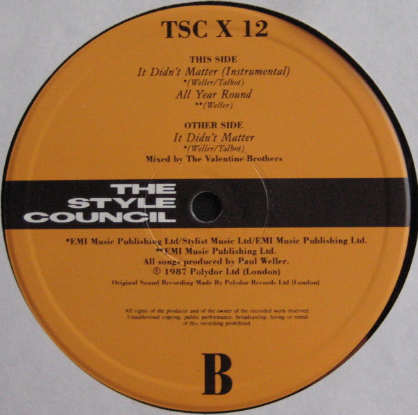 It Didn't Matter The Style Council