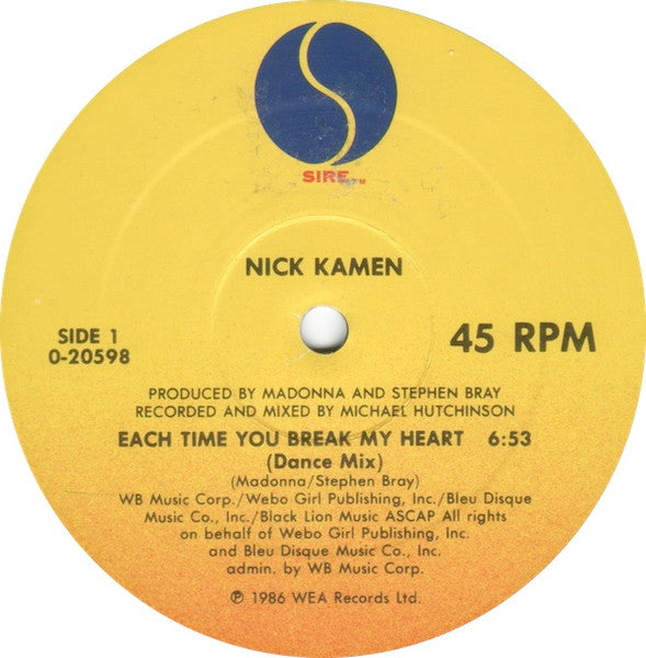 Each Time You Break My Heart Nick Kamen