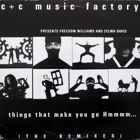 Rectangle Triangle's "Things That Make You Go Hmmmm... (The Remixes)" album cover art featuring abstract geometric shapes and bold typography.