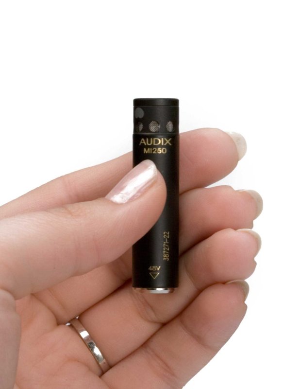 Audix M1250BO Miniaturized Condenser Omnidirectional Microphone, Black 