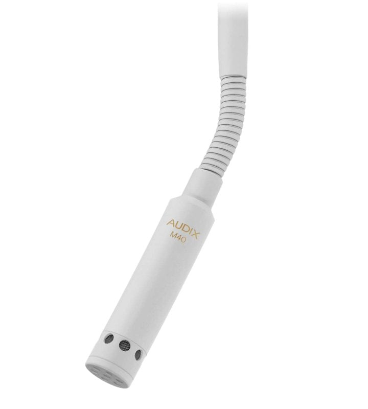 Audix M40W12 Miniature High-Output Cardioid Ceiling Microphone with 12" Gooseneck, White