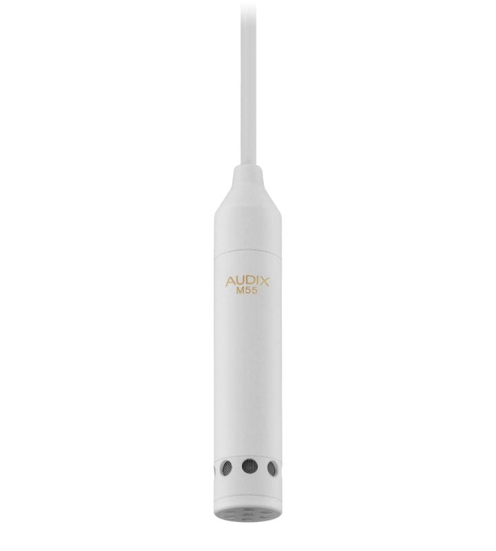 Audix M55WO Omnidirectional Adjustable Hanging Ceiling Microphone, White 