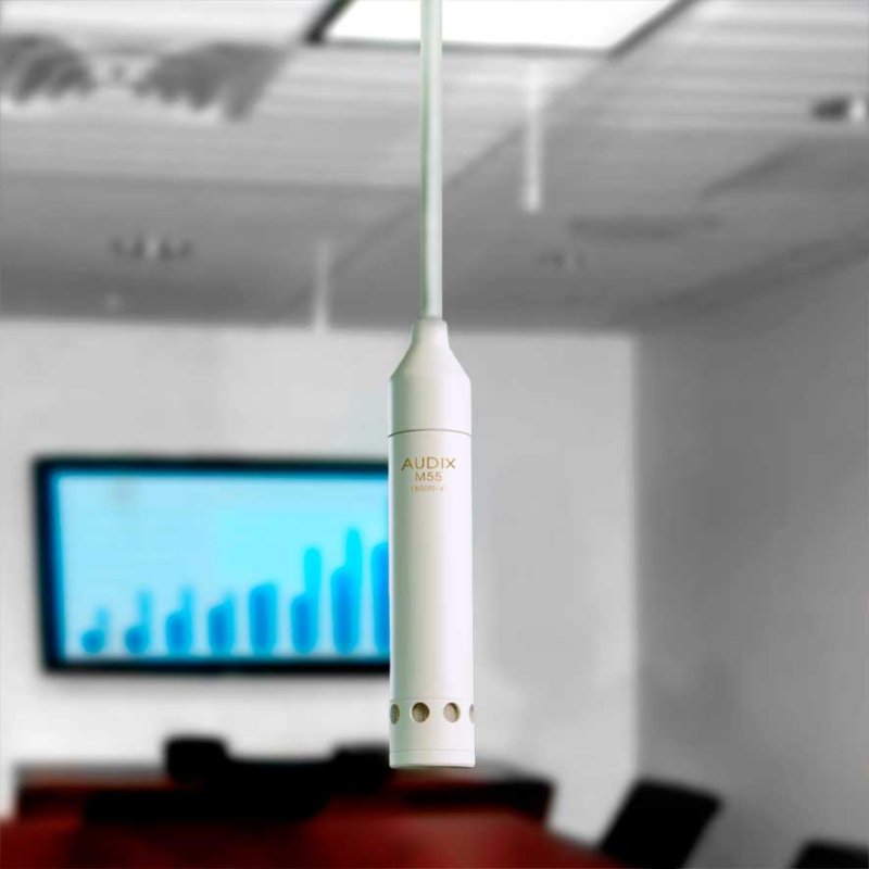Audix M55W Cardioid Adjustable Hanging Ceiling Microphone, White 