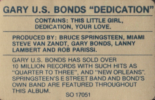 Dedication Gary U.S. Bonds