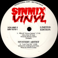 Rectangle Triangle Sinmix Vol 5 album cover featuring abstract geometric shapes and vibrant colors against a dark background.
