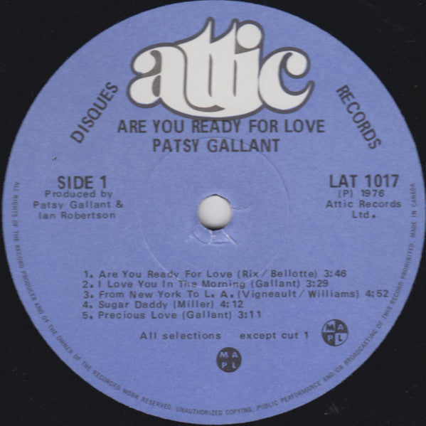 Are You Ready For Love Patsy Gallant