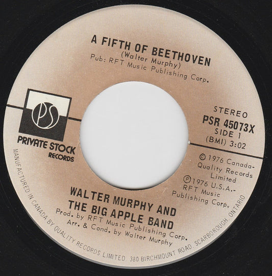 Walter Murphy And The Big Apple Band* - A Fifth Of Beethoven