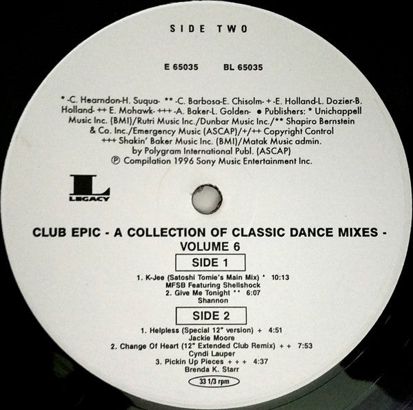 Club Epic (A Collection Of Classic Dance Mixes) Volume 6 | Rectangle Triangle  