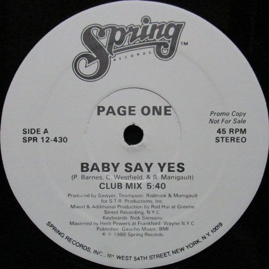 Baby Say Yes