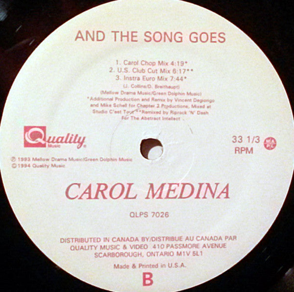 And The Song Goes Carol Medina