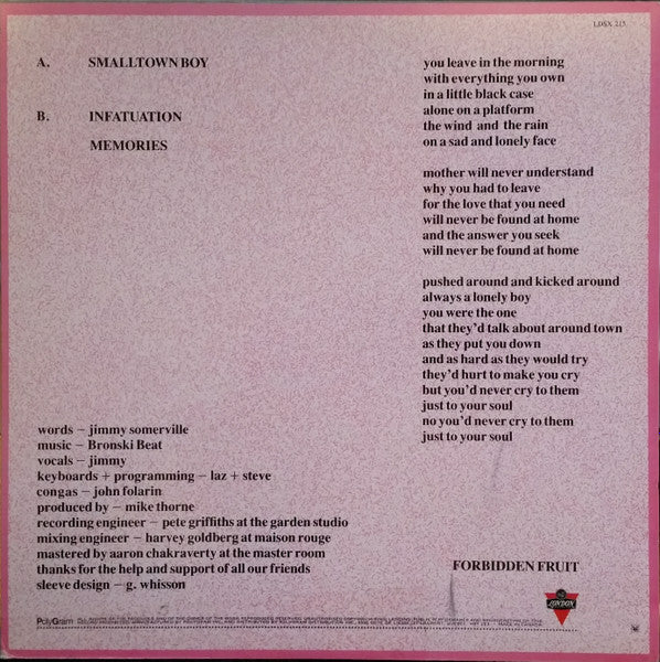 Smalltown Boy Bronski Beat