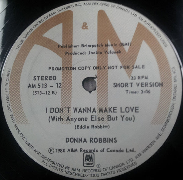 I Don't Wanna Make Love (With Anyone Else But You) Donna Robbins