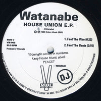 Close-up of a House Union E.P. album cover featuring geometric rectangle and triangle designs by Rectangle Triangle.