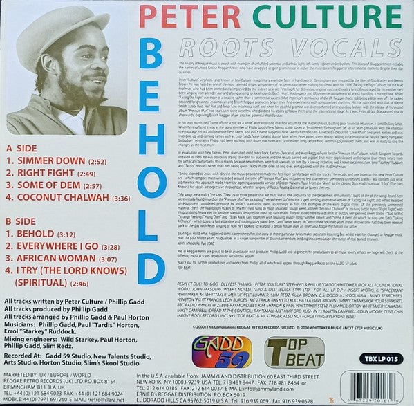 Behold-Roots Vocals Peter Culture