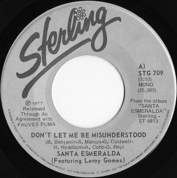 Santa Esmeralda Featuring Leroy Gomez - Don't Let Me Be Misunderstood
