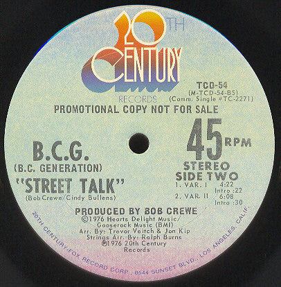 Street Talk The Bob Crewe Generation