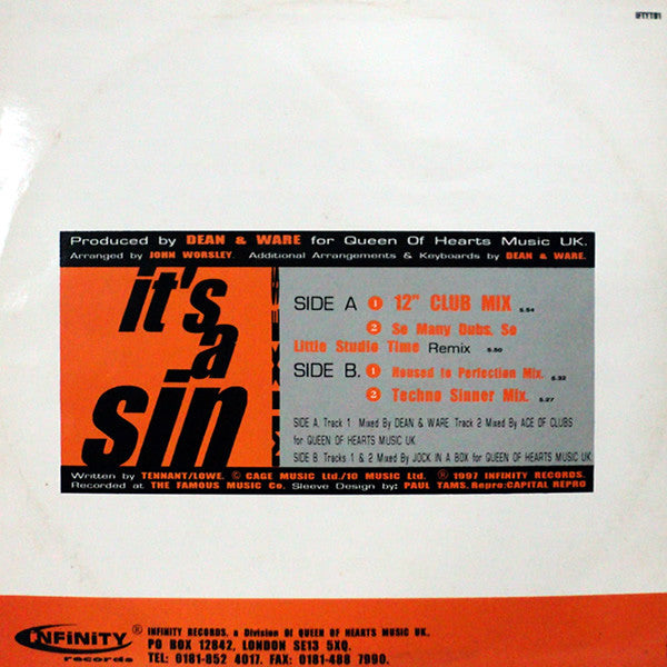 Rectangle Triangle It's A Sin album cover featuring bold geometric shapes and the album title in striking text.