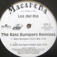 Rectangle Triangle Macarena remix cover art featuring vibrant graphics and bold text for The Bass Bumpers Remixes album.