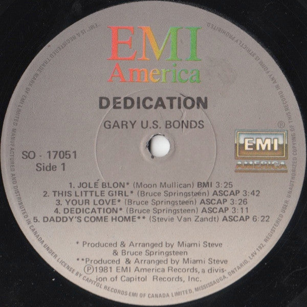 Dedication Gary U.S. Bonds