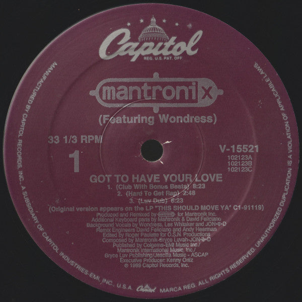 Got To Have Your Love Mantronix,Wondress Hutchinson