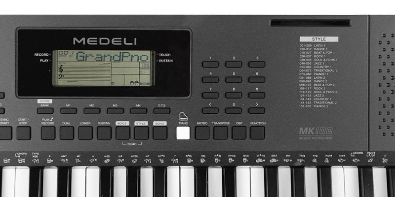 Medeli MK100 Millenium Series 61-Key Keyboard With Touch Sensitive Keys 